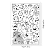 Craspire Custom PVC Plastic Clear Stamps, for DIY Scrapbooking, Photo Album Decorative, Cards Making, Halloween Themed Pattern, 160x110x3mm