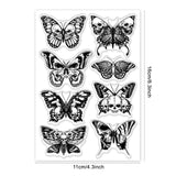 Craspire Custom PVC Plastic Clear Stamps, for DIY Scrapbooking, Photo Album Decorative, Cards Making, Butterfly Pattern, 160x110x3mm