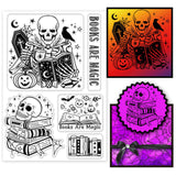 Craspire Custom PVC Plastic Clear Stamps, for DIY Scrapbooking, Photo Album Decorative, Cards Making, Skeleton Pattern, 160x110x3mm