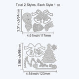 CRASPIRE Christmas Tree, Christmas Bells, Christmas Snowman Carbon Steel Cutting Dies Stencils, for DIY Scrapbooking/Photo Album, Decorative Embossing DIY Paper Card