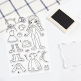 Craspire Girl, Clothes, Dress Up, Cartoon Clear Silicone Stamp Seal for Card Making Decoration and DIY Scrapbooking