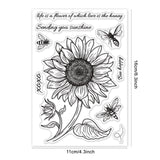 Craspire Bumblebee Background, Sketch Flowers, Sunflowers Clear Silicone Stamp Seal for Card Making Decoration and DIY Scrapbooking