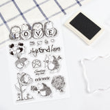 Craspire Clear Stamps Silicone Stamp Seal for Card Making Decoration and DIY Scrapbooking, Including Hedgehog, Valentine