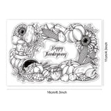 Craspire Autumn, Thanksgiving Words, Thanksgiving Harvest Wreath, Pumpkin, Turkey Clear Silicone Stamp Seal for Card Making Decoration and DIY Scrapbooking