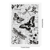 Craspire Insect Background, Butterfly, Text Background, Vintage Background Clear Stamps Silicone Stamp Seal for Card Making Decoration and DIY Scrapbooking