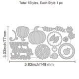 CRASPIRE Autumn Pumpkin, Apple, Wheat, Leaves, Thanksgiving, Pie Carbon Steel Cutting Dies Stencils, for DIY Scrapbooking/Photo Album, Decorative Embossing DIY Paper Card