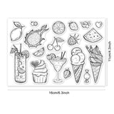 Craspire Ice Cream, Fruit, Cupcakes Stamp Clear Silicone Stamp Seal for Card Making Decoration and DIY Scrapbooking