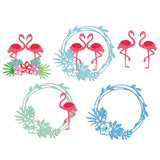 CRASPIRE Flamingos, Tropical Plants, Tropical Wreath, Leaves, Flowers Carbon Steel Cutting Dies Stencils, for DIY Scrapbooking/Photo Album, Decorative Embossing DIY Paper Card