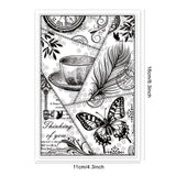 Craspire Vintage Patchwork, Butterfly Clear Silicone Stamp Seal for Card Making Decoration and DIY Scrapbooking