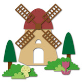 CRASPIRE Windmill, House, Trees, Flowers, Tulips, Grass, Mushrooms Carbon Steel Cutting Dies Stencils, for DIY Scrapbooking/Photo Album, Decorative Embossing DIY Paper Card