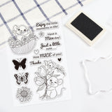 Craspire Bless The Rat, Butterfly, Flower, Mouse, Blessing Clear Silicone Stamp Seal for Card Making Decoration and DIY Scrapbooking