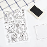 Craspire Clear Stamps Silicone Stamp Seal for Card Making Decoration and DIY Scrapbooking, Including Doll, Bear, Lion, Elephant, Rabbit, Dog, Baby