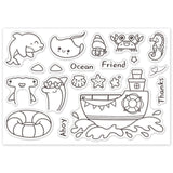 Craspire Sea Animals, Whale, Boat Clear Silicone Stamp Seal for Card Making Decoration and DIY Scrapbooking