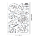 Craspire Rose, Sunflower, Animal, Fox, Cat, Dog Clear Silicone Stamp Seal for Card Making Decoration and DIY Scrapbooking