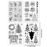 CRASPIRE Christmas Tree, Christmas Greetings, Christmas Fireplace, Folk Art Clear Silicone Stamp Seal for Card Making Decoration and DIY Scrapbooking