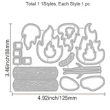 CRASPIRE Campfire, Marshmallows, Sausage Carbon Steel Cutting Dies Stencils, for DIY Scrapbooking/Photo Album, Decorative Embossing DIY Paper Card