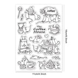 Craspire Mouse and Coffee Clear Silicone Stamp Seal for Card Making Decoration and DIY Scrapbooking