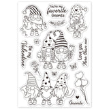 Craspire Gnome Elf, Valentine, Love Gnomes, Roses Clear Silicone Stamp Seal for Card Making Decoration and DIY Scrapbooking