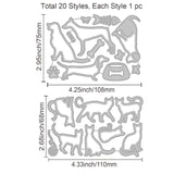 CRASPIRE Cat, Dog, Bone, Fish, Wool Carbon Steel Cutting Dies Stencils, for DIY Scrapbooking/Photo Album, Decorative Embossing DIY Paper Card