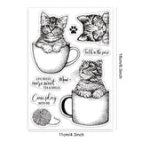 CRASPIRE Cat, Teacup Stamps Silicone Stamp Seal for Card Making Decoration and DIY Scrapbooking