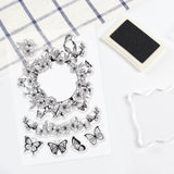 CRASPIRE Clear Stamps Silicone Stamp Seal for Card Making Decoration and DIY Scrapbooking, Bird, Wreath, Butterfly