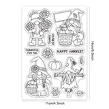 Craspire Gnome, Autumn, Pumpkin, Sunflower Clear Silicone Stamp Seal for Card Making Decoration and DIY Scrapbooking
