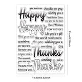 Craspire Translucent Words, Happy Birthday, Everyday Words Clear Silicone Stamp Seal for Card Making Decoration and DIY Scrapbooking