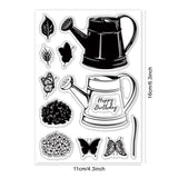 Craspire Kettle, Butterfly, Hydrangea Clear Stamps Silicone Stamp Seal for Card Making Decoration and DIY Scrapbooking