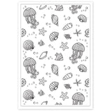 Craspire Ocean, Shells, Jellyfish, Starfish, Seaside Clear Stamps Silicone Stamp Seal for Card Making Decoration and DIY Scrapbooking