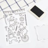 Craspire Circus Bear, Animal, Cartoon, Cute Clear Silicone Stamp Seal for Card Making Decoration and DIY Scrapbooking