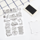 Craspire Bookshelf, Reading, Children Clear Stamps Silicone Stamp Seal for Card Making Decoration and DIY Scrapbooking
