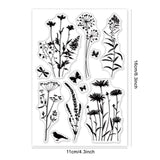 Craspire Flowers Leaves Plant Silhouette Daisy Lavender Wildflower Stamp Clear Silicone Stamp Seal for Card Making Decoration and DIY Scrapbooking