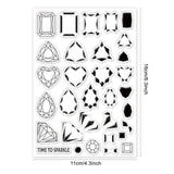 Craspire PVC Plastic Stamps, for DIY Scrapbooking, Photo Album Decorative, Cards Making, Stamp Sheets, Diamond Pattern, 160x110x3mm