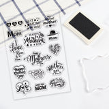 Craspire Mother's Day, Love, Mom Clear Silicone Stamp Seal for Card Making Decoration and DIY Scrapbooking