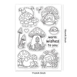 Craspire Mushrooms and Hedgehogs Stamps Silicone Stamp Seal for Card Making Decoration and DIY Scrapbooking