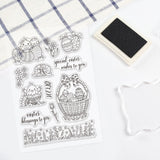 Craspire Chicken with Easter Basket Clear Stamps Silicone Stamp Seal for Card Making Decoration and DIY Scrapbooking