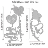 CRASPIRE Heart Balloon, Love Words Carbon Steel Cutting Dies Stencils, for DIY Scrapbooking/Photo Album, Decorative Embossing DIY Paper Card