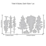 CRASPIRE 8 Pcs Pine Tree, Christmas Tree Carbon Steel Cutting Dies Stencils, for DIY Scrapbooking/Photo Album, Decorative Embossing DIY Paper Card