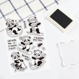 Craspire Panda Ski Stamp Clear Silicone Stamp Seal for Card Making Decoration and DIY Scrapbooking