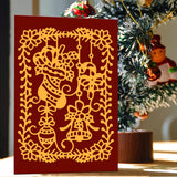 CRASPIRE Carbon Steel Cutting Dies Stencils, for DIY Scrapbooking/Photo Album, Decorative Embossing DIY Paper Card, Christmas, Winter, Christmas Socks, Candy Canes, Bells, Christmas Lights Balls, Cedar, Deer