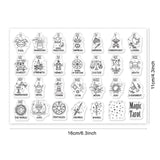 Craspire Tarot, Fantasy, Mystic, Magic, Tarot Diary Silhouette Stamp Clear Silicone Stamp Seal for Card Making Decoration and DIY Scrapbooking