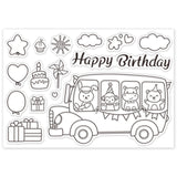 Craspire Party Bus, Animal Bus, Gifts Clear Stamps Silicone Stamp Seal for Card Making Decoration and DIY Scrapbooking