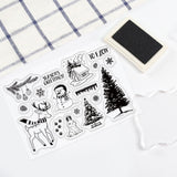 Craspire Clear Stamps Silicone Stamp Seal for Card Making Decoration and DIY Scrapbooking, Christmas, Snowman, Elk, Christmas Tree, Pine Cones, Snowflakes, Snow House