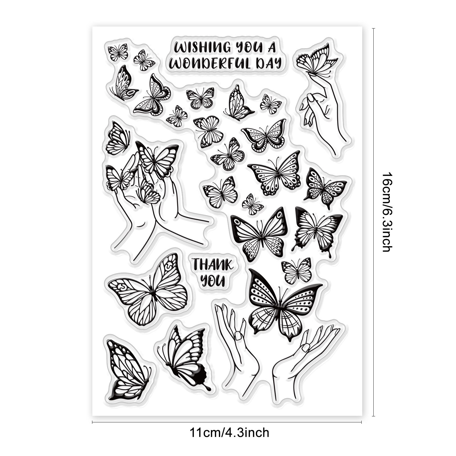 Craspire Butterfly, Hand Clear Silicone Stamp Seal for Card Making Decoration and DIY Scrapbooking