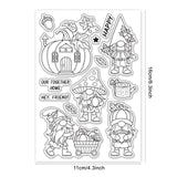Craspire Gnome, Autumn, Pumpkin Clear Stamps Silicone Stamp Seal for Card Making Decoration and DIY Scrapbooking