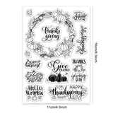 Craspire Autumn Thanksgiving Wreath Pumpkin Leaf Thank You Clear Silicone Stamp Seal for Card Making Decoration and DIY Scrapbooking