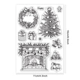 Craspire Merry Christmas, Tree Winter Wreath, Fireplace Clear Stamps Silicone Stamp Seal for Card Making Decoration and DIY Scrapbooking