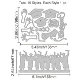 CRASPIRE Graduation Season, Hats, Graduate Corners Carbon Steel Cutting Dies Stencils, for DIY Scrapbooking/Photo Album, Decorative Embossing DIY Paper Card