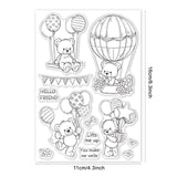 Craspire Balloon, Bear, Hot Air Balloon Stamps Silicone Stamp Seal for Card Making Decoration and DIY Scrapbooking