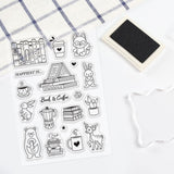 Craspire Book, Coffee, Animals Silicone Stamp Seal for Card Making Decoration and DIY Scrapbooking